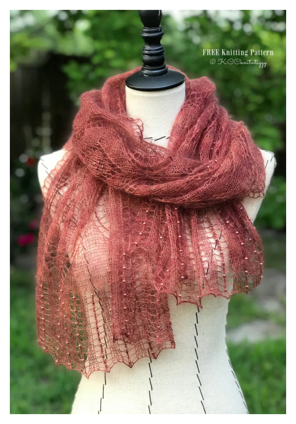 Seascape Stole Lace Shawl Free Knitting Pattern