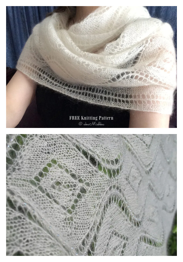 Seascape Stole Lace Shawl Free Knitting Pattern