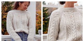 Arctic Light Cabled Sweater Pullover Knitting Pattern