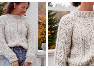 Arctic Light Cabled Sweater Pullover Knitting Pattern