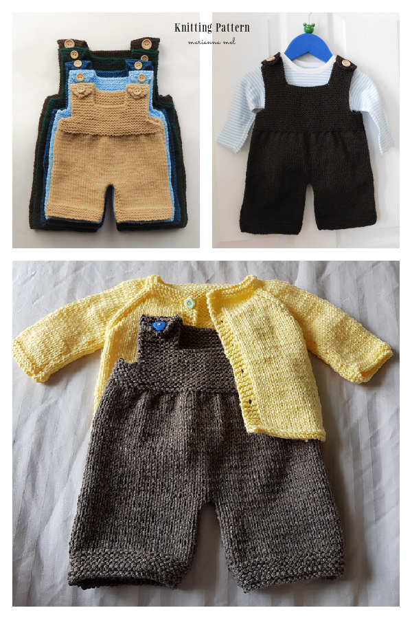 Baby's Shortie Dungarees Knitting Pattern