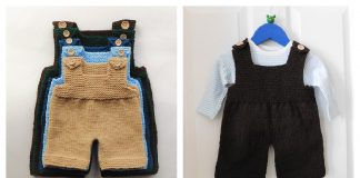 Baby's Shortie Dungarees Knitting Pattern