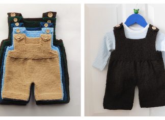 Baby's Shortie Dungarees Knitting Pattern