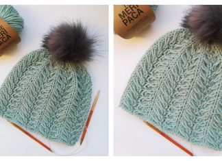 Leaves Best Cable Beanie Hat Knitting Pattern