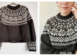 Lumme Flower Pullover Sweater Knitting Pattern