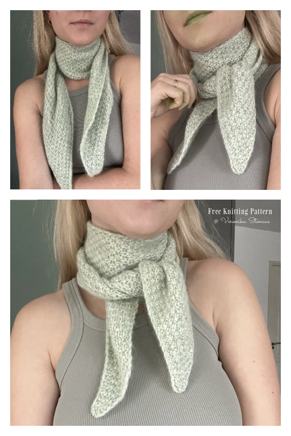 Mini Scarf Pearl Free Knitting Pattern