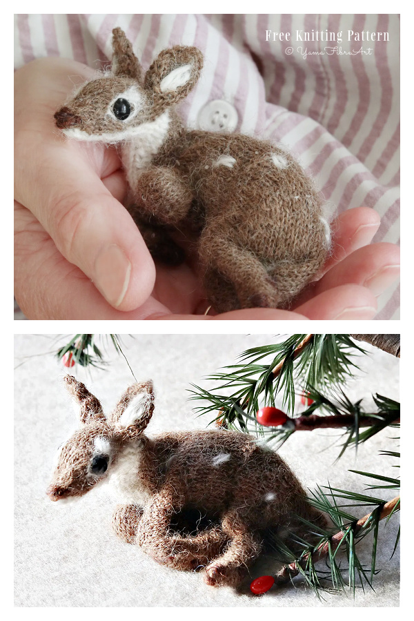 Miniature Fallow Deer Free Knitting Pattern