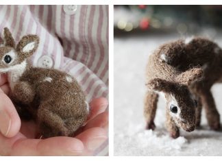 Miniature Fallow Deer Free Knitting Pattern