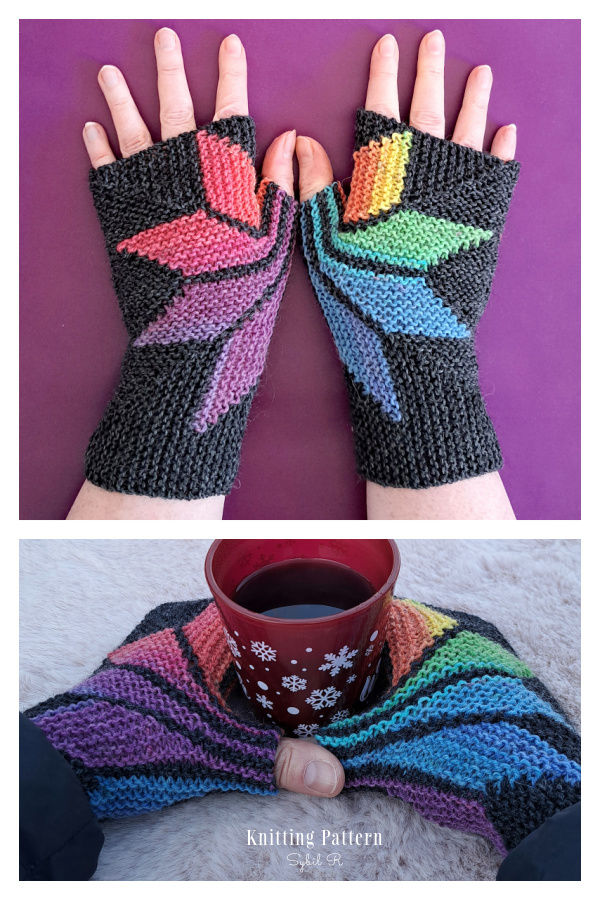 Poinsettia Fingerless Gloves Knitting Pattern