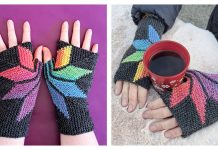 Poinsettia Fingerless Gloves Knitting Pattern