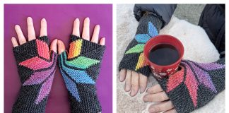 Poinsettia Fingerless Gloves Knitting Pattern