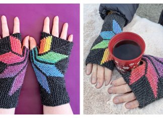 Poinsettia Fingerless Gloves Knitting Pattern