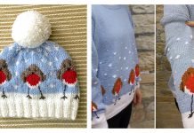 Robins in a Row Sweater Hat Set Free Knitting Patterns