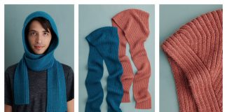 Adult Hood Scarf Free Knitting Pattern