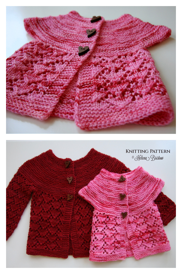 Baby Valentine Sweater Cardigan Knitting Pattern