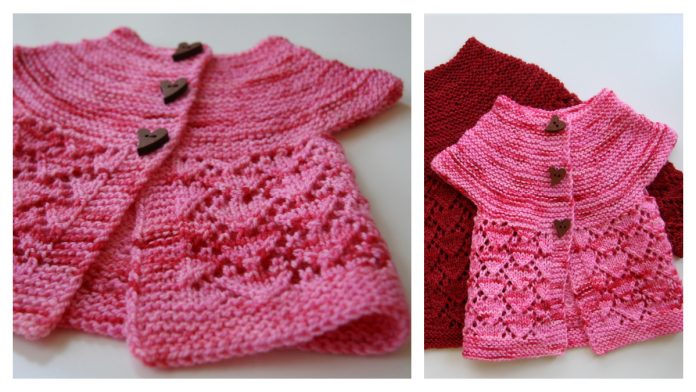 Baby Valentine Sweater Cardigan Knitting Pattern