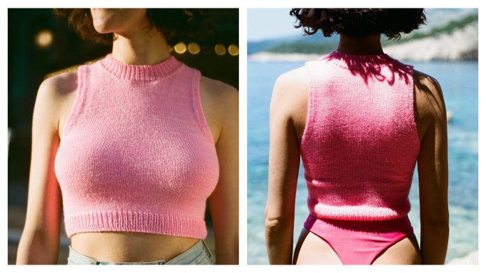 Mini Mock Neck Tank Top Knitting Pattern