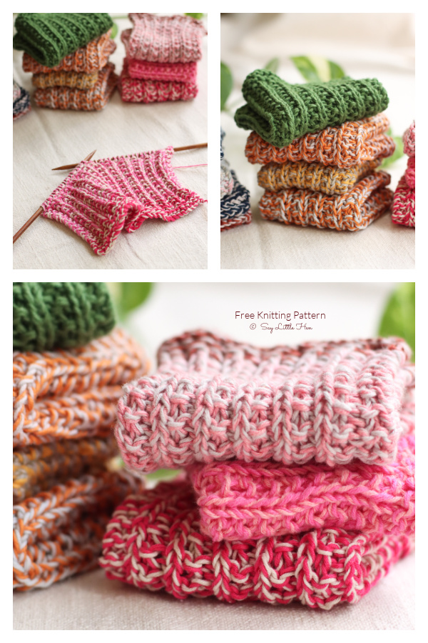 Ribbed Dishcloths Free Knitting Pattern