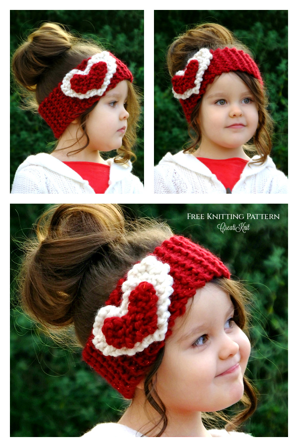 The Heart Head Warmer Free Knitting Pattern