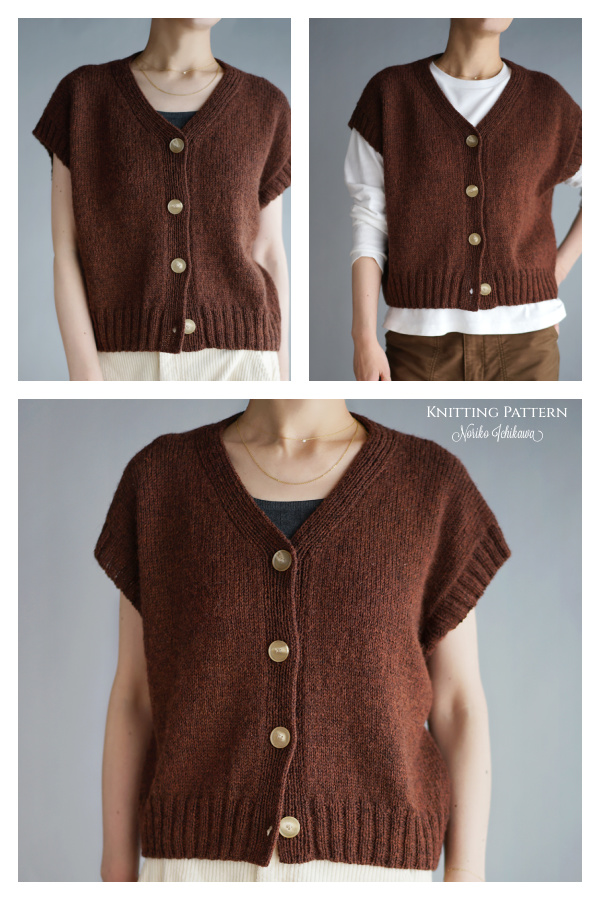 V Neck Chokki Vest Knitting Pattern