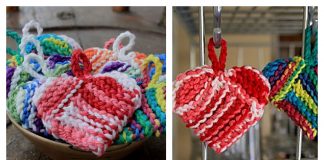 Valentine Heart Tawashi Scrubby Knitting Pattern