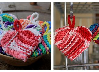 Valentine Heart Tawashi Scrubby Knitting Pattern