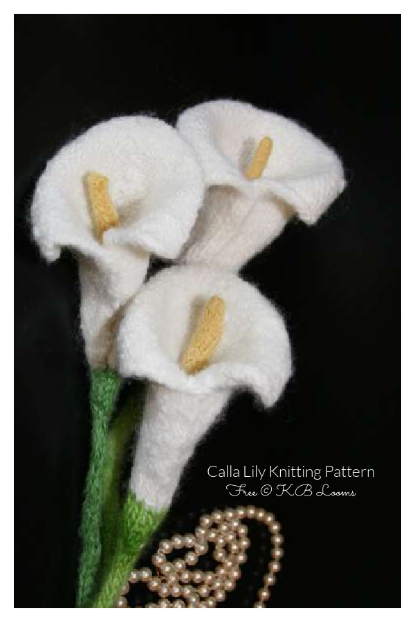 Flower Calla Lily Free Knitting Pattern