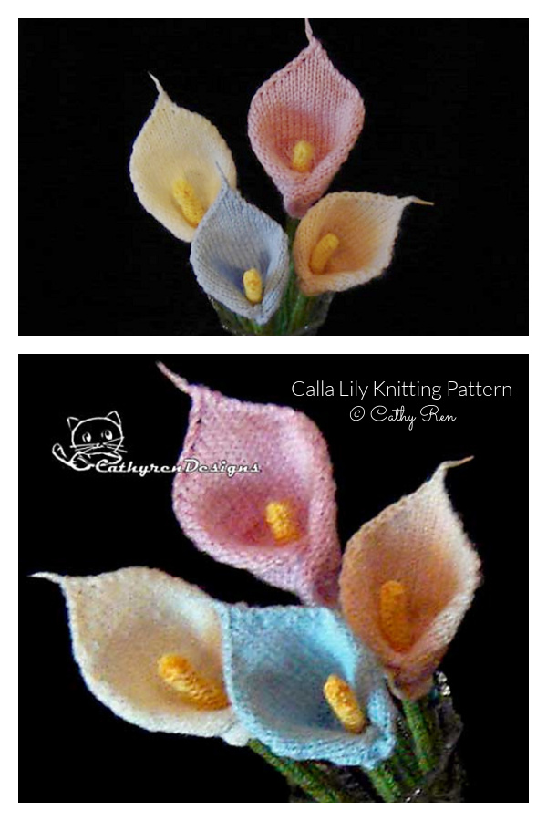 Flower Calla Lily Knitting Pattern