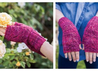 Heart Lace Mitts Knitting Pattern