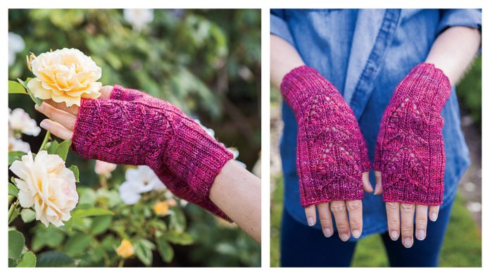 Heart Lace Mitts Knitting Pattern