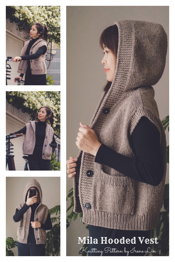 Mila Hooded Vest Knitting Pattern