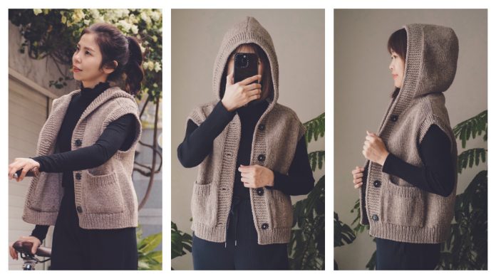 Mila Hooded Vest Knitting Pattern