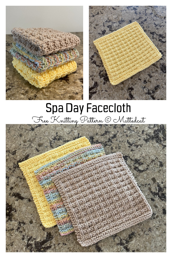 Spa Day Facecloth Free Knitting Pattern