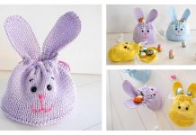 Cute Easter Bunny Drawstring Bag Knitting Pattern