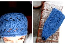 Blue Leaf Headband Free Knitting Pattern