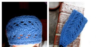 Blue Leaf Headband Free Knitting Pattern