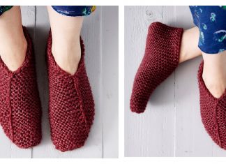 Easy Rectangle Garter Stitch Slippers Free Knitting Pattern