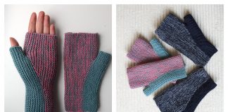 Garter Stitch Partners In Colour Mitts Knitting Pattern