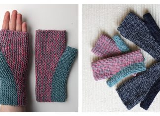 Garter Stitch Partners In Colour Mitts Knitting Pattern