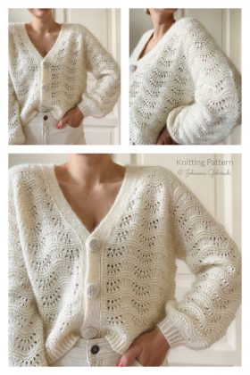 Corran Cardigan Pattern Lace Jean Cardigan Knitting Pattern (XS - 4XL) - Knitting Pattern