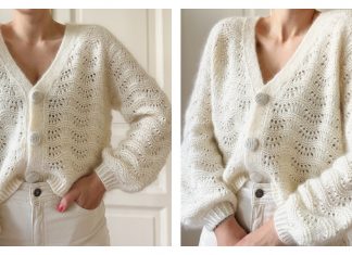 Lace Jean Cardigan Knitting Pattern (XS - 4XL)