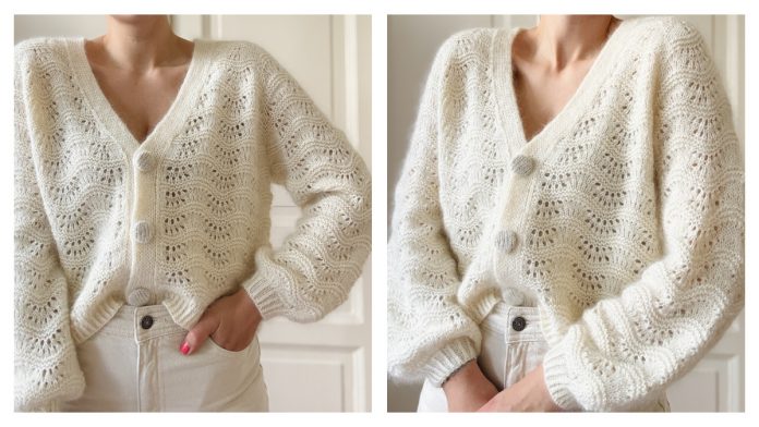 Lace Jean Cardigan Knitting Pattern (XS - 4XL)