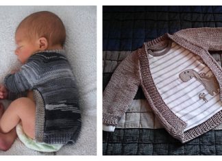 Newborn Vertebrae Cardigan Free Knitting Pattern