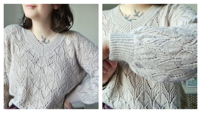 Oleander Leaf Pullover Sweater Free Knitting Pattern