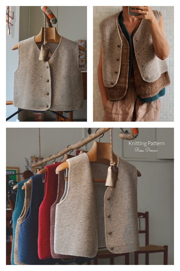 Pelica Garter Stitch Vest Knitting Pattern