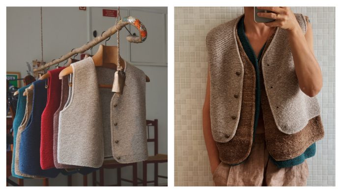 Pelica Garter Stitch Vest Knitting Pattern