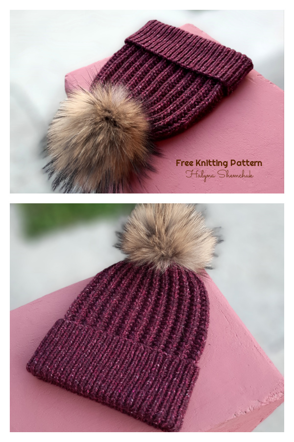 Ribbed Just a Hat Free Knitting Pattern