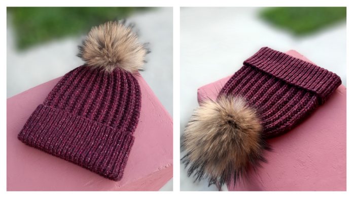 Ribbed Just a Hat Free Knitting Pattern