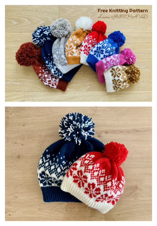 Snowflake Hat Free Knitting Pattern