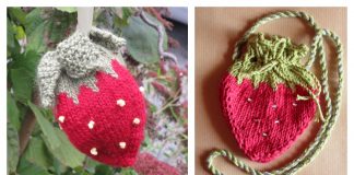Strawberry Drawstring Bag Free Knitting Patterns